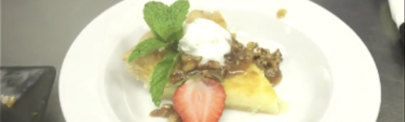 Buttermilk Pie With Pecan Bourbon Caramel Sauce